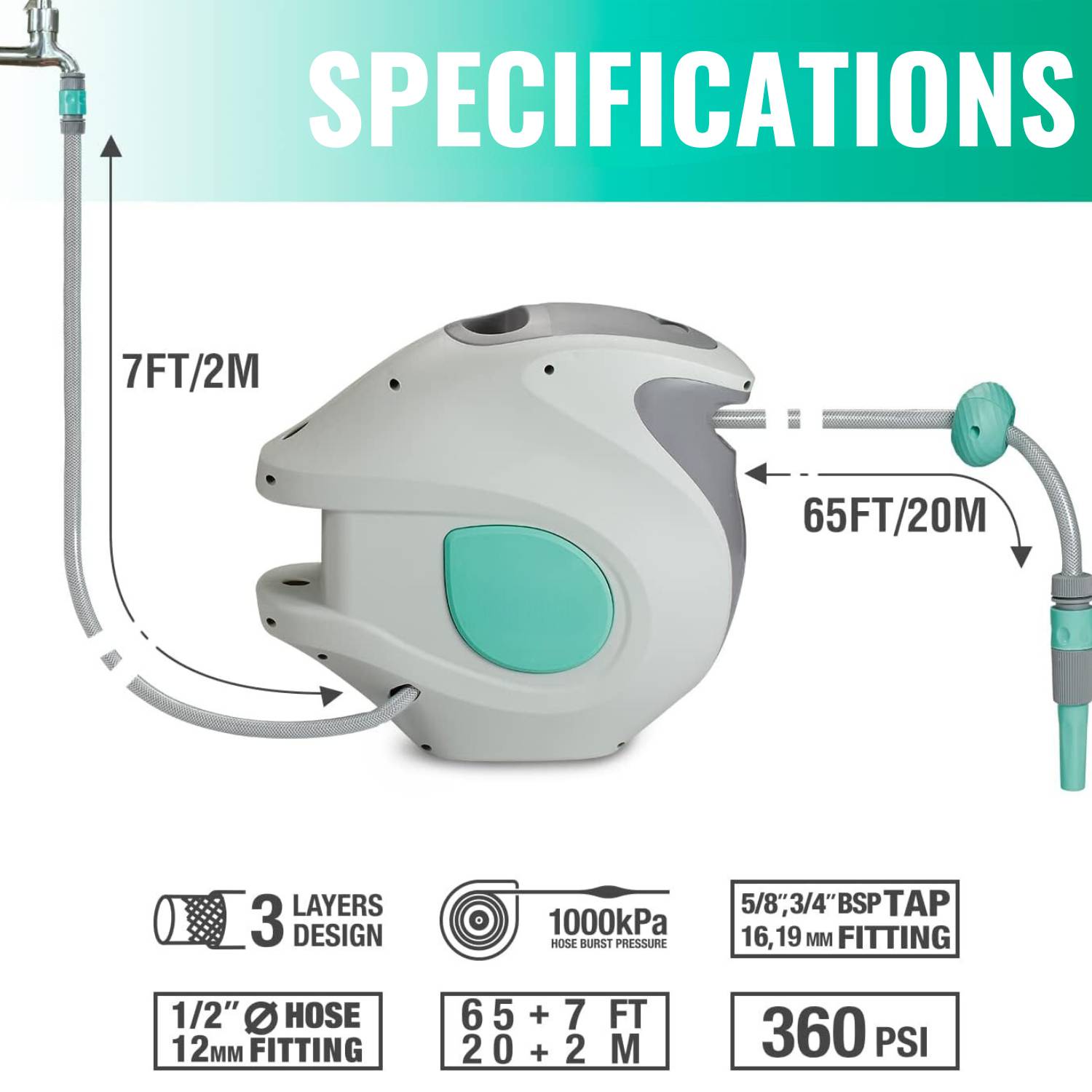 Retractable Garden Hose Reel: image 2