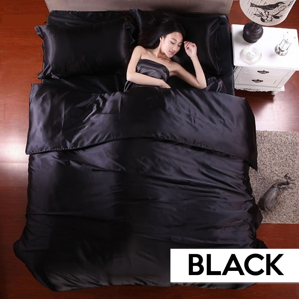 Silk Sheets - Black / EU King 4 Piece Set: image 6