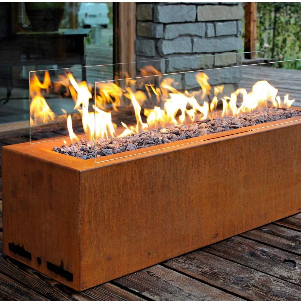 Corten Steel Gas Fire Pit: image 3
