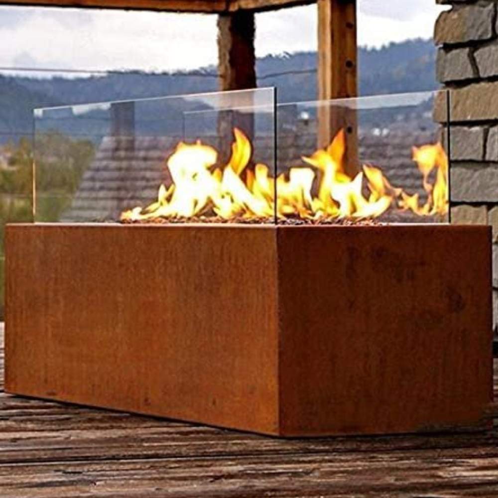 Corten Steel Gas Fire Pit