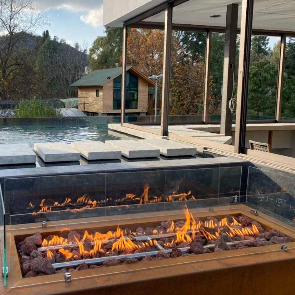 Weathered Steel Gas Fire Pit: image 6