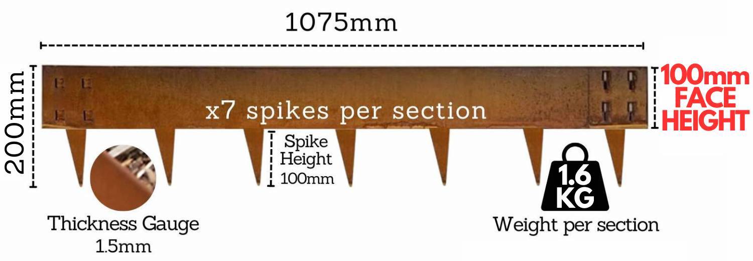 Weathered Steel Landscaping Edge - 100mm Face Height (per m): image 10