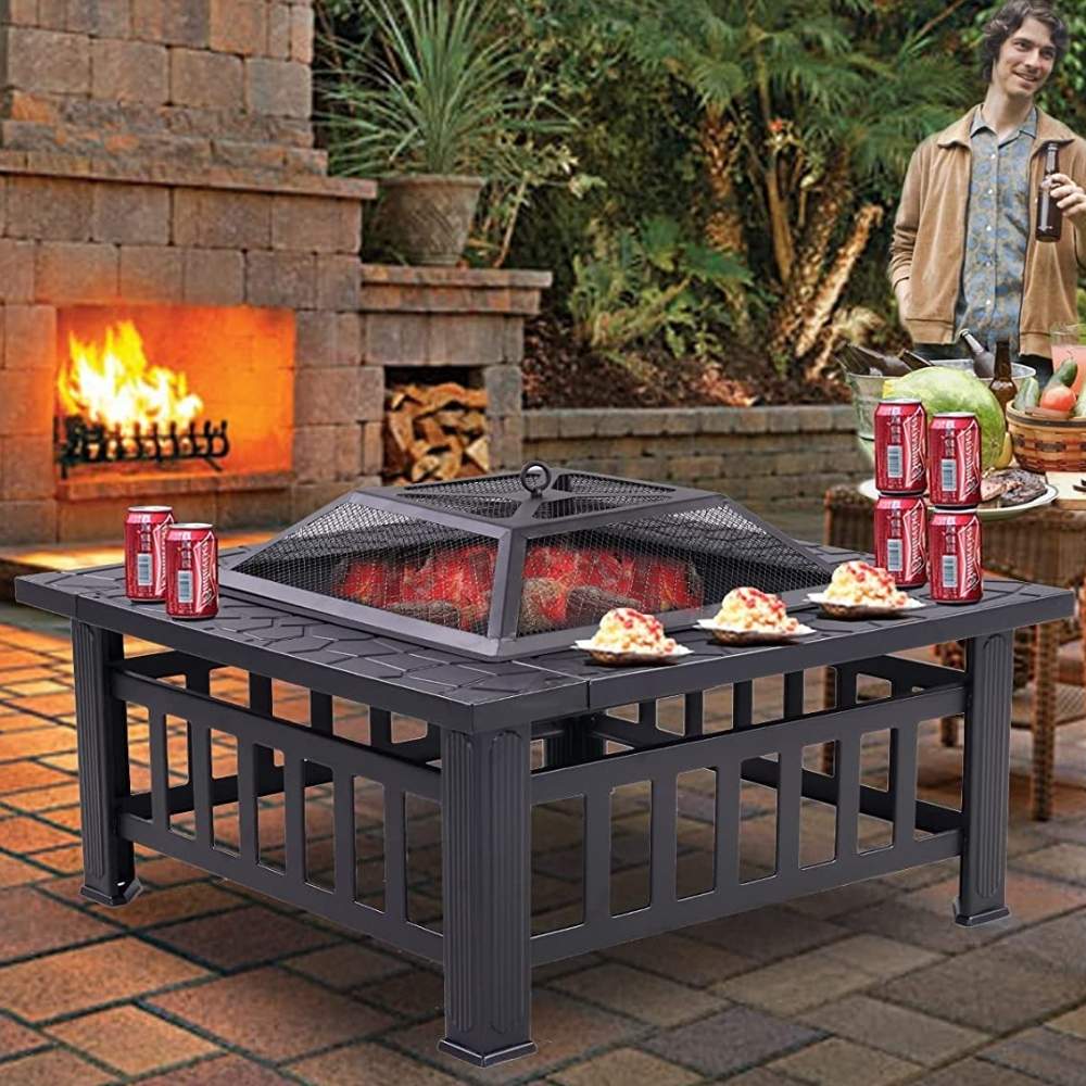 fire pit outdoor wood charcoal burning